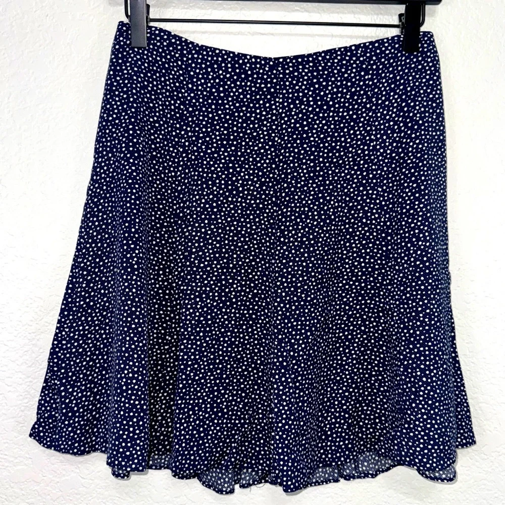 Banana Republic Dark Blue White‎ A-Line Skirt 0 Petite Lightweight Summer #cc